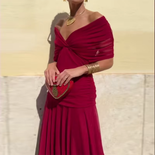 Clara - Zomerse Jurk - Donkerrood 2