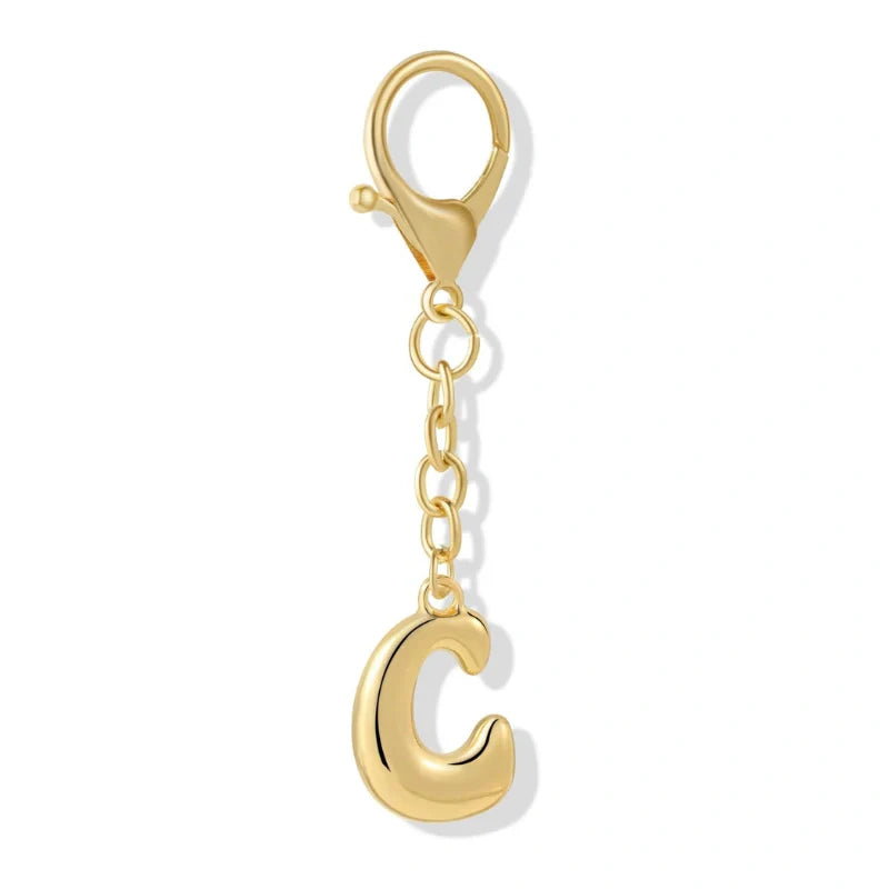 Bubble Initial Letter - Bag Charm