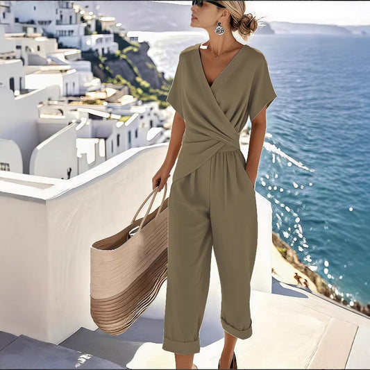 Anne - Modieus Effen Pak - Khaki