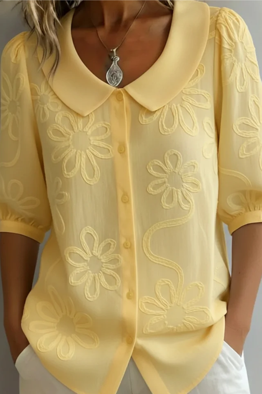 Nele - Vrouwelijke Bloemenblouse